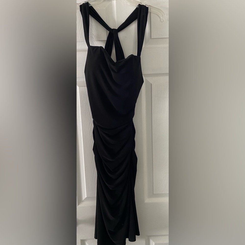 Laundry By Shelli Segal One Shoulder Black Dress